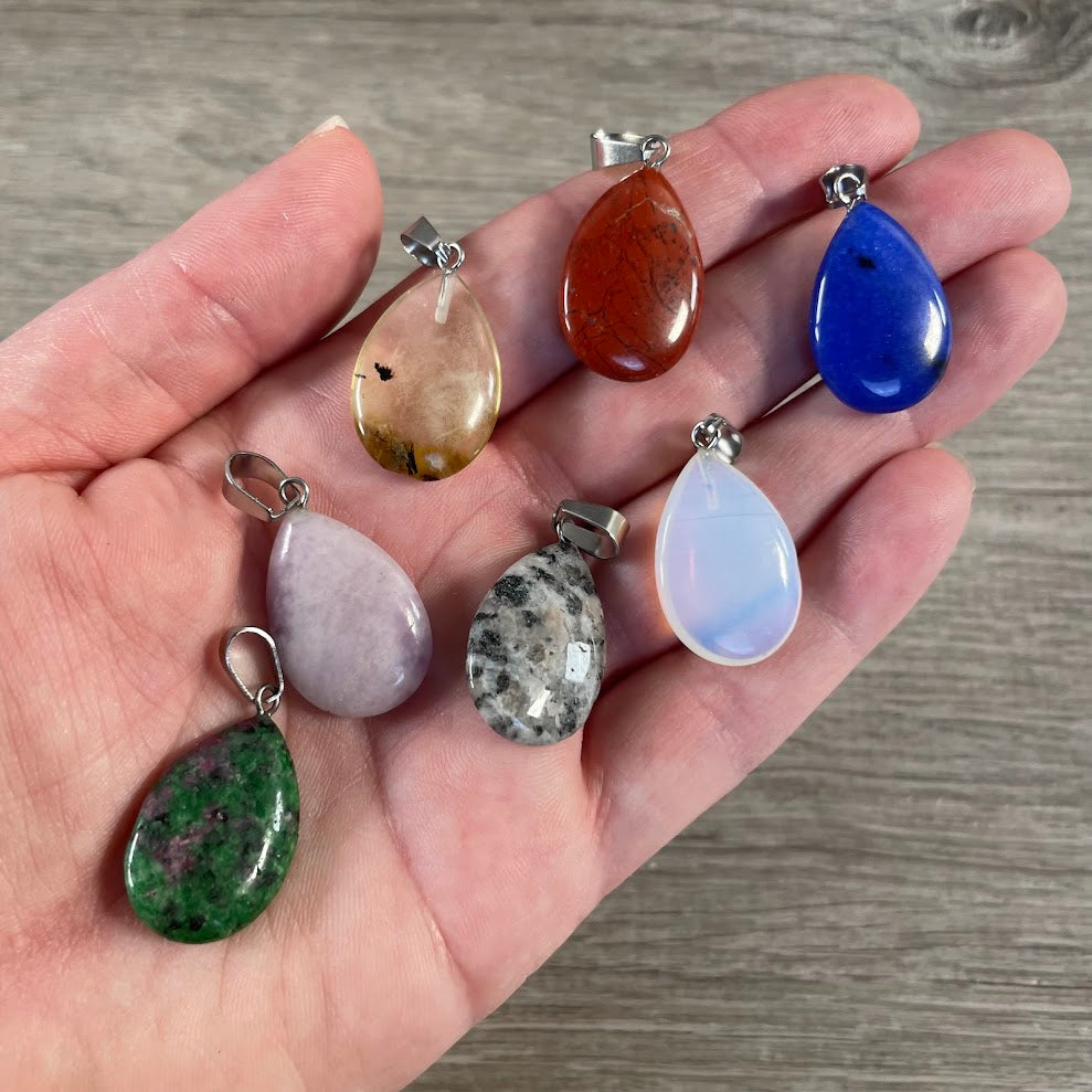assorted drop gemstone pendants bulk orders
