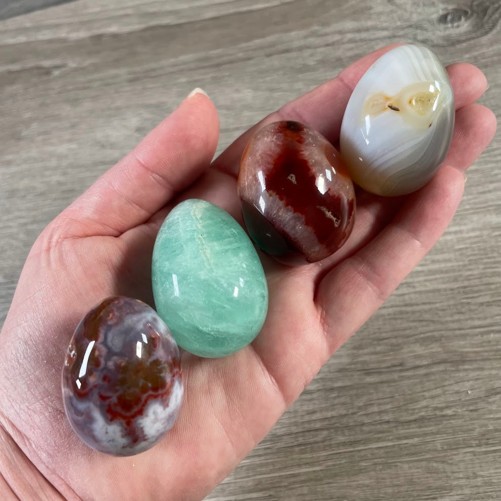 crystal eggs assortment for metaphysical store