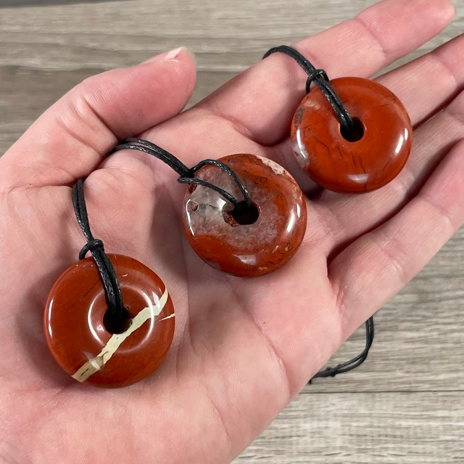 Donut Pi Stone 30mm Gemstone Pendant –  Strung or Plain