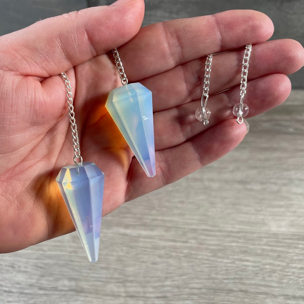 opalite polished crystal pendulum points
