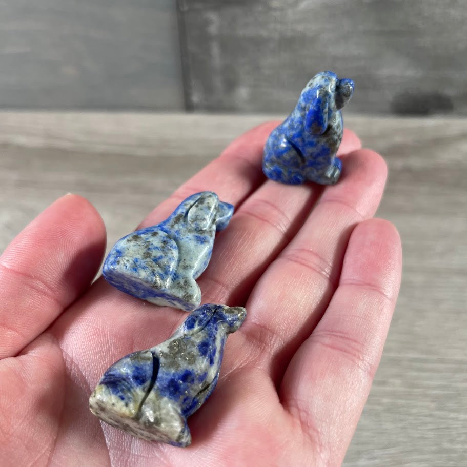 Dog Figurines Small Gemstone  –  Crystal Carvings for Retail