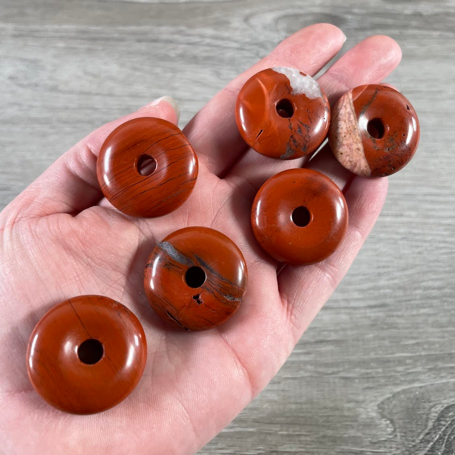 Donut Pi Stone 30mm Gemstone Pendant –  Strung or Plain