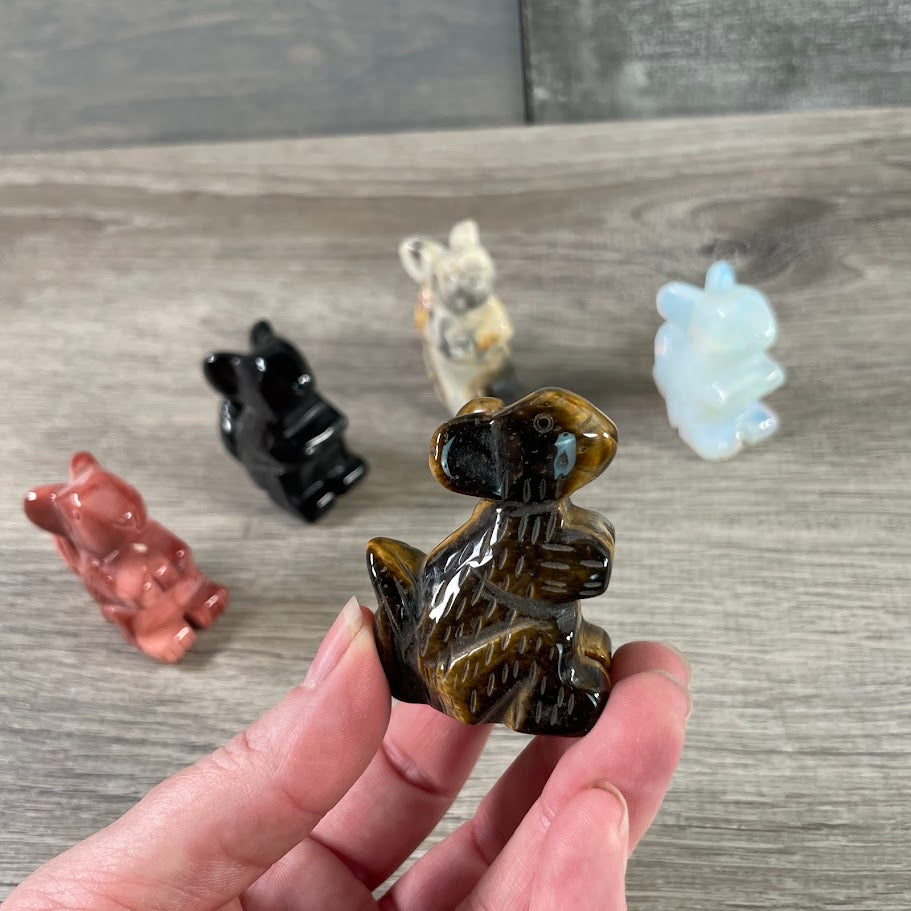 medium chipmunk figurine in stone – crystal animal decor for gift shops