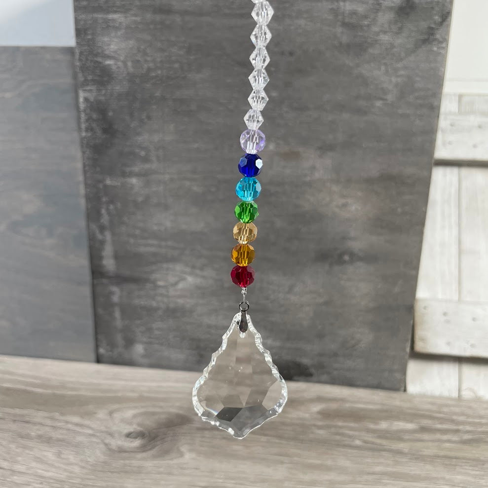 rainbow beaded crystal suncatcher home decor