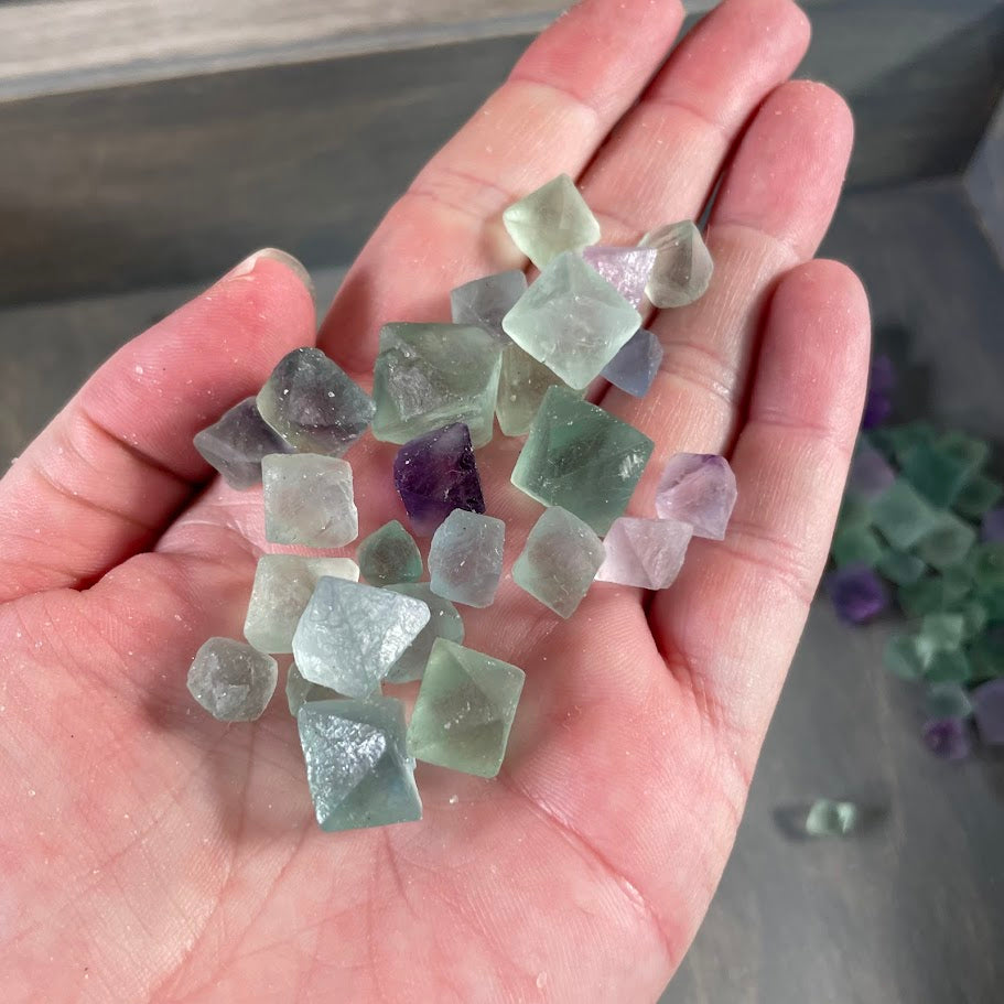 raw fluorite octahedron crystals 1/2 lb lot