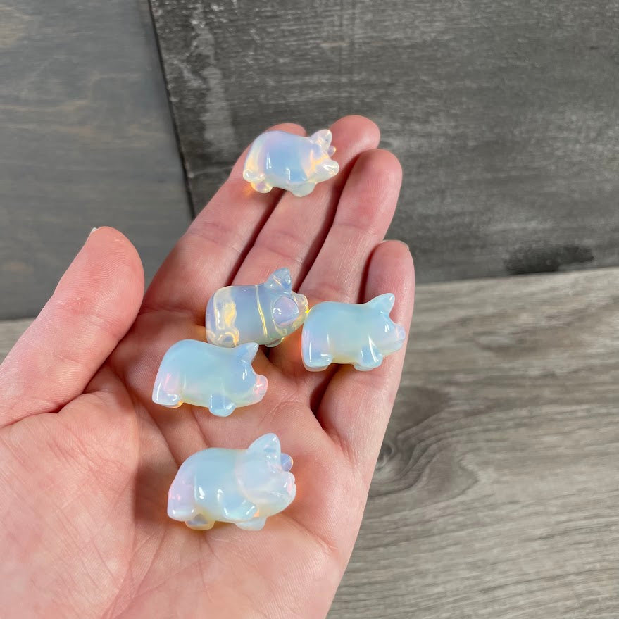 Gemstone Pig Figurines – Small Assorted Crystal Animal Statues