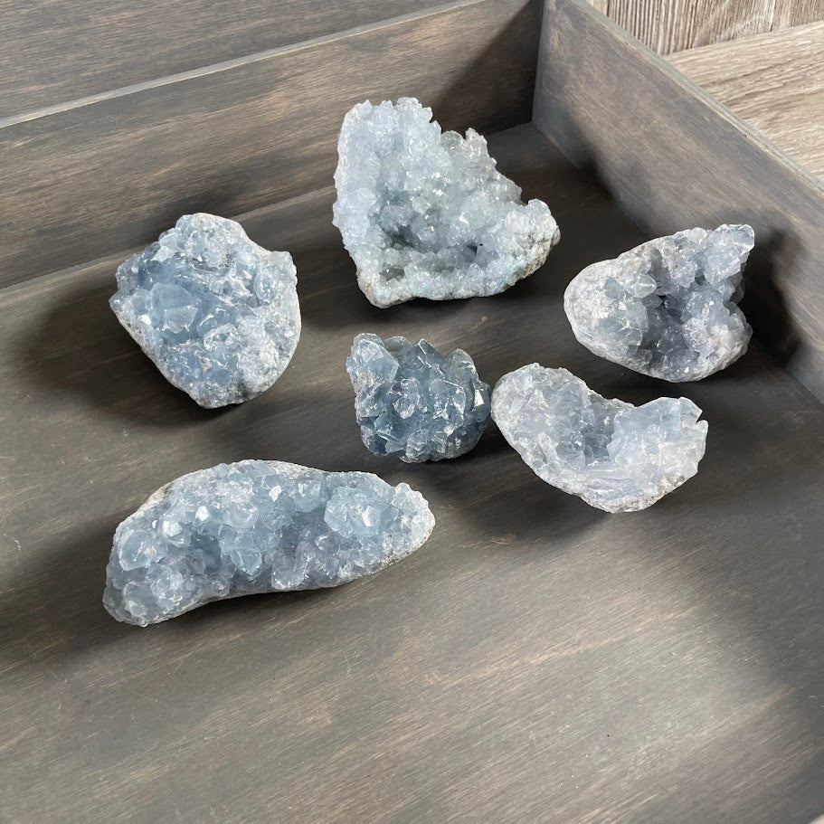 Celestite cluster lot.