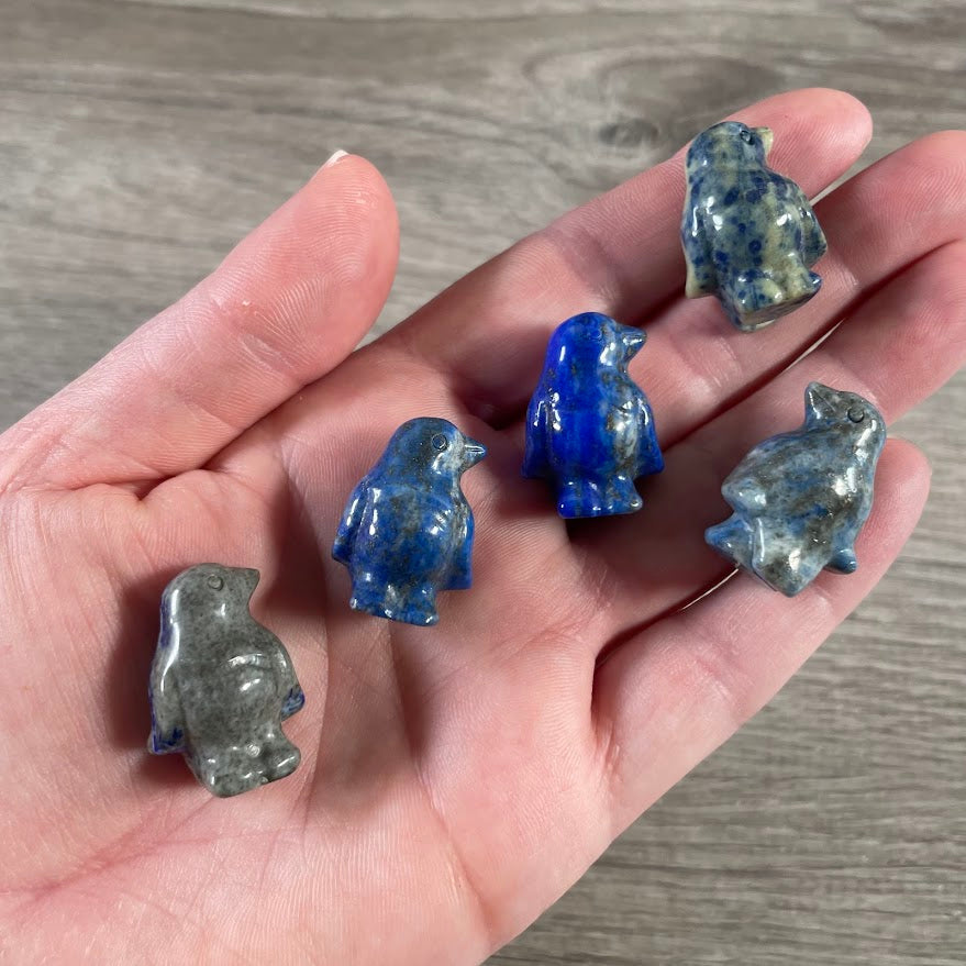 Lapis Lazuli gemstone penguin carving for crystal retailers