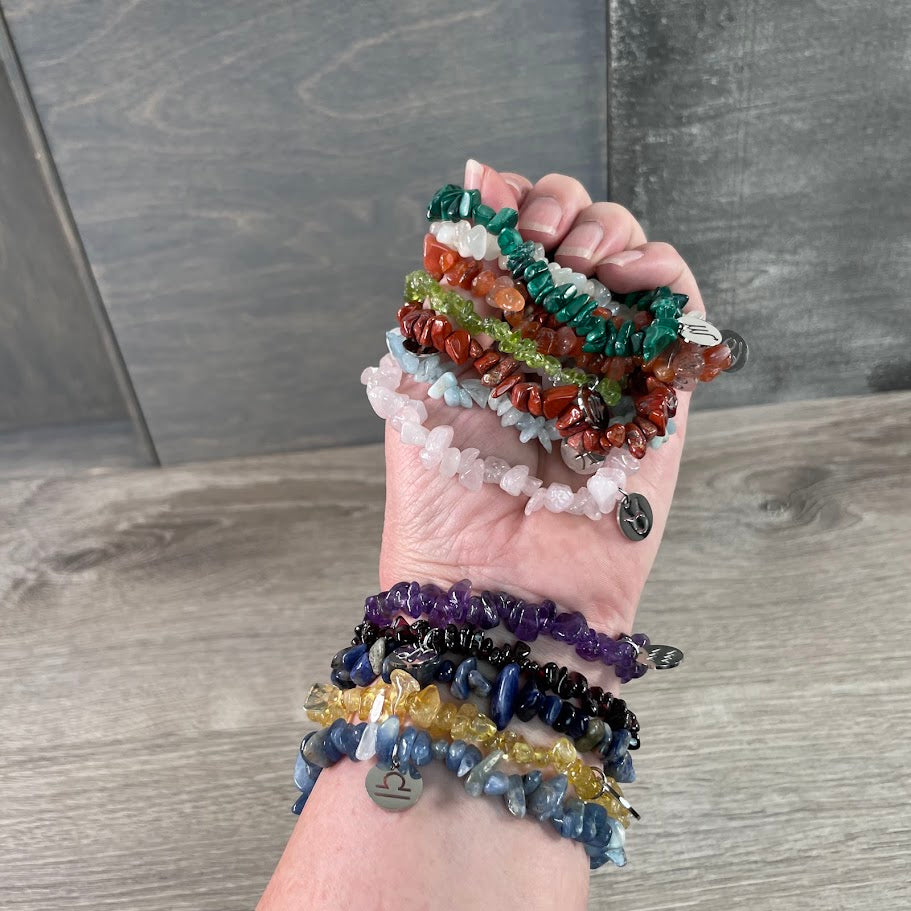 Astrological gemstone bracelets for each zodiac sign