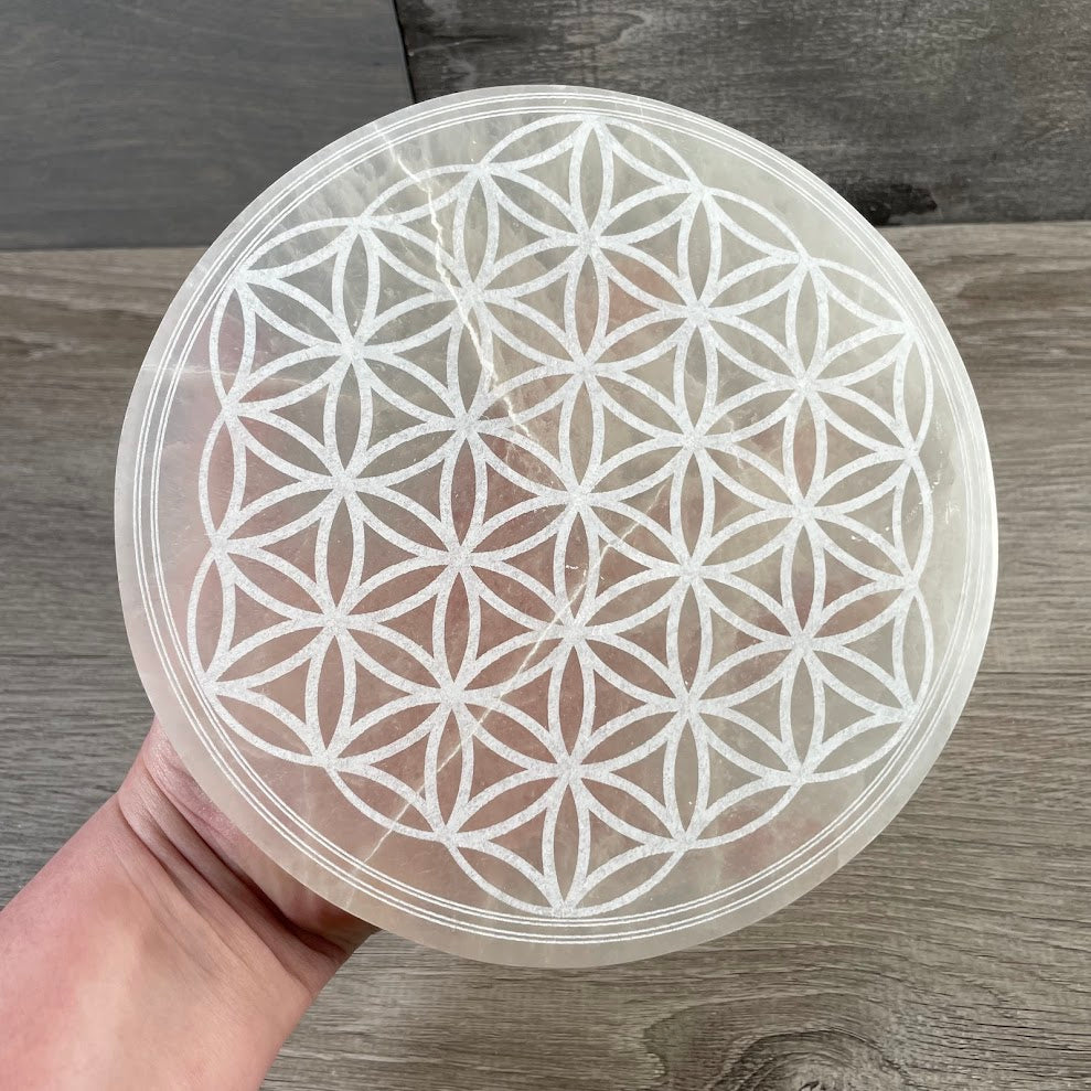 large polished selenite plate energy cleansing tool for gridding bulk wholesale