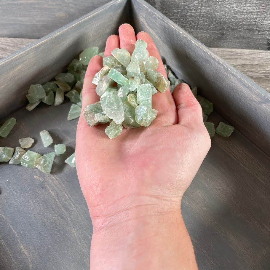 Bulk Green Calcite Chunks – 1 LB  for Crystal Retailers