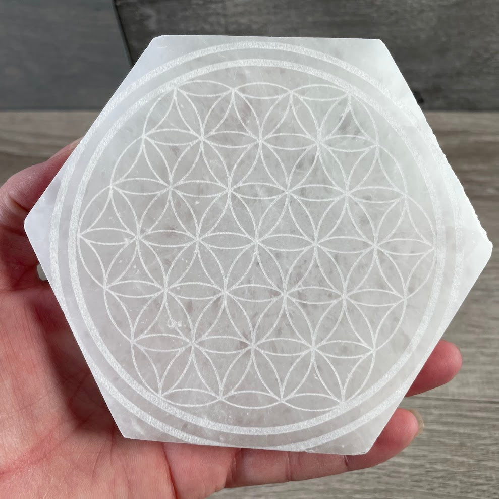 large selenite slab for reiki and meditation