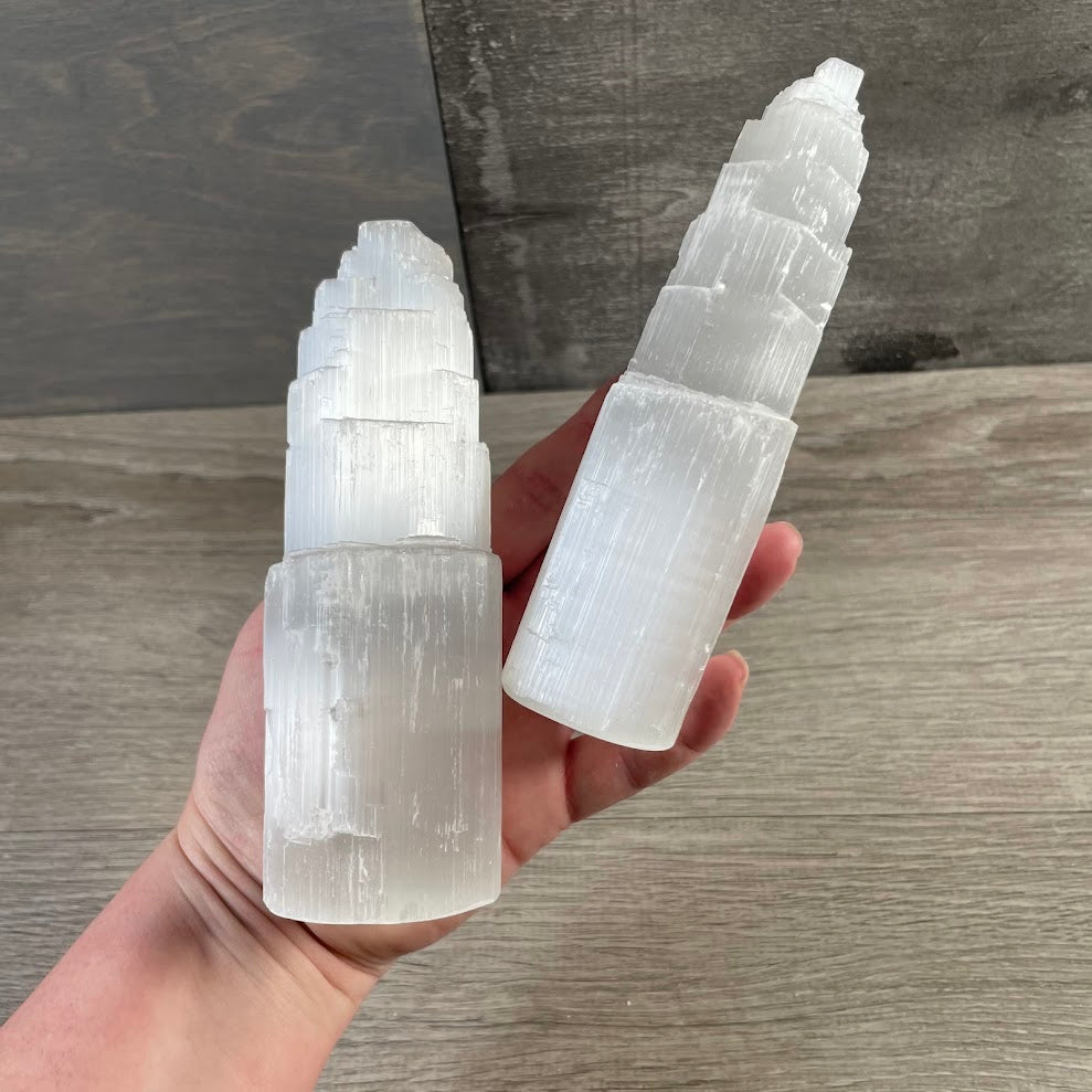 Selenite Obelisk and Tower Crystals for Retailers and Gift Shops