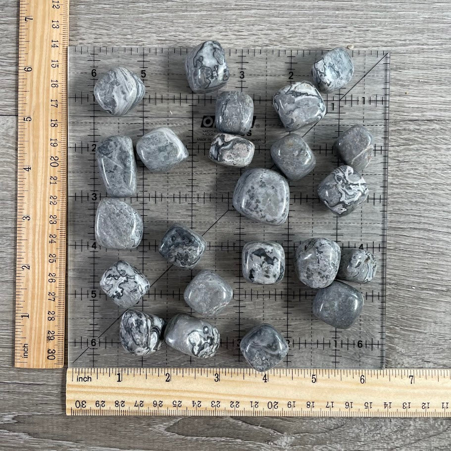 Silver Leaf Jasper tumbled stones bulk lot for crystal shops