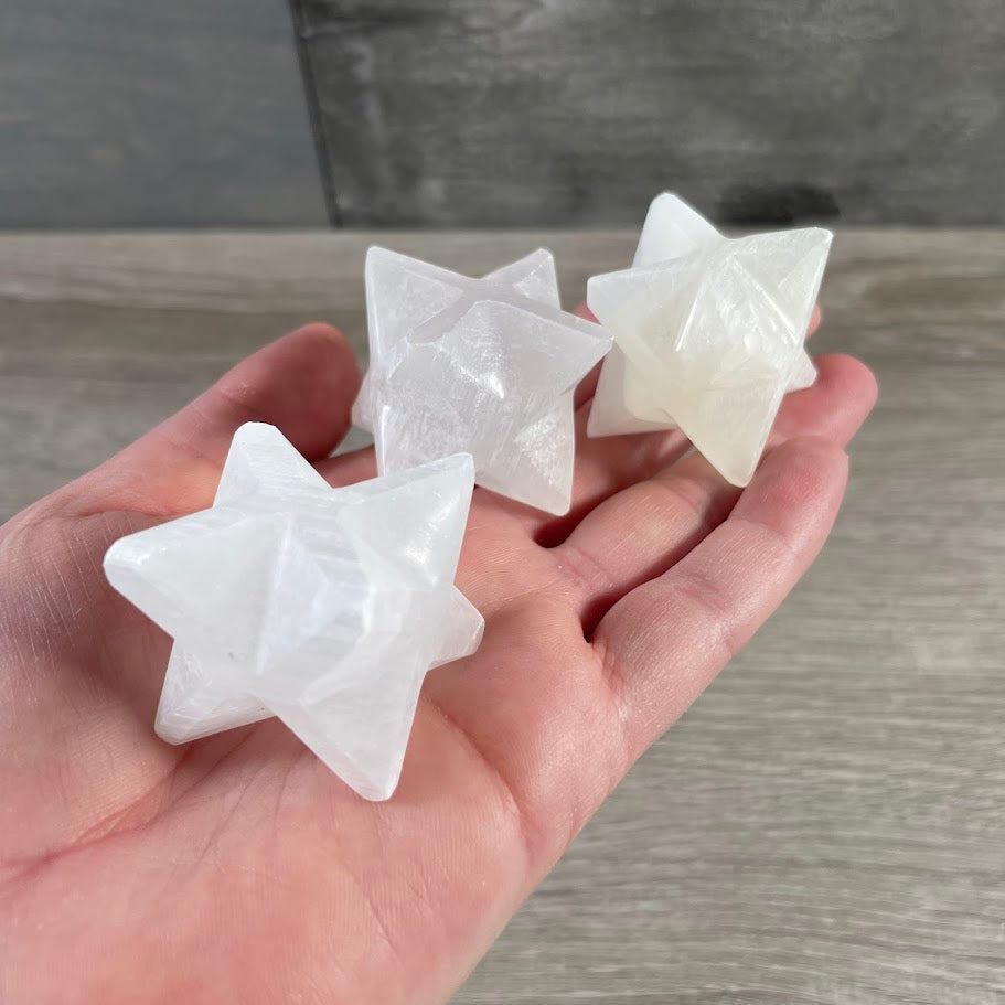 Merkaba shaped selenite for wholesale metaphysical shop