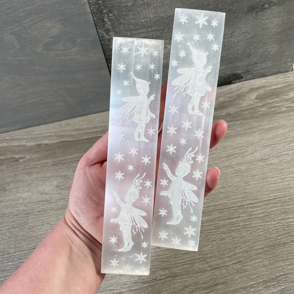 Selenite Flat Rectangle Plate Wands for Energy Work