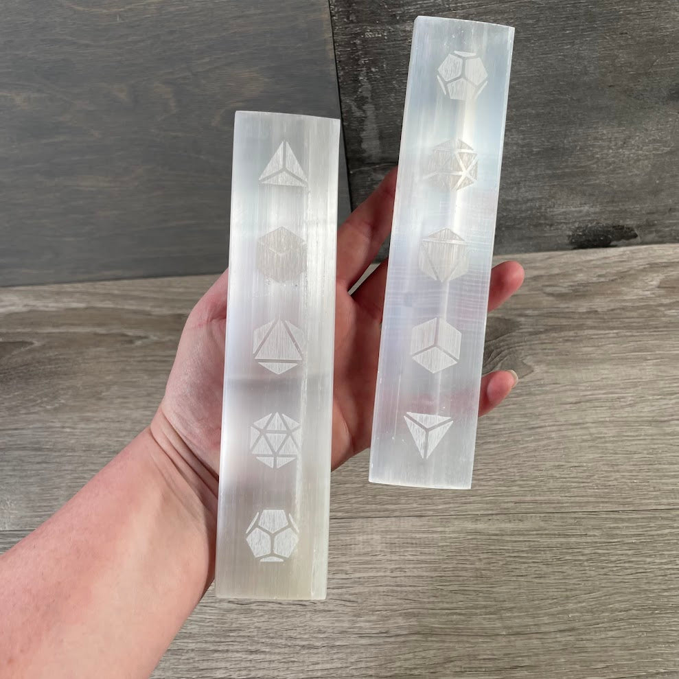 Selenite Flat Rectangle Plate Wands for Energy Work