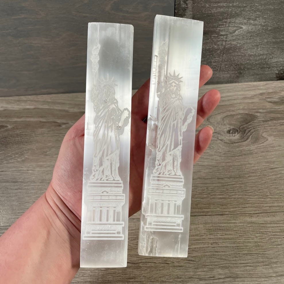 Selenite Flat Rectangle Plate Wands for Energy Work