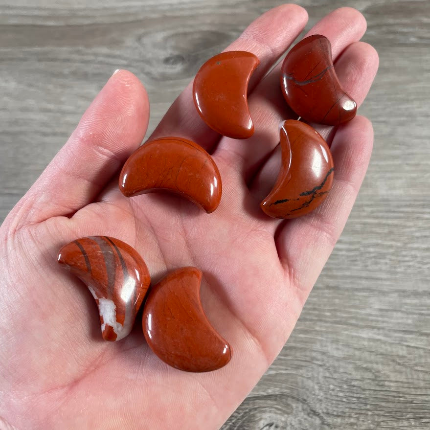 red jasper wholesale crystal crescent moons bulk