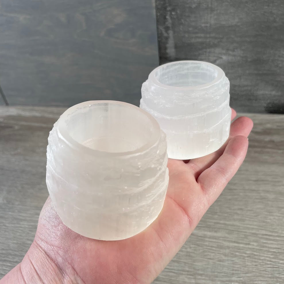 natural white selenite crystal candle holder bulk wholesale