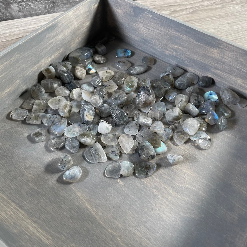 natural labradorite gemstone tumbled