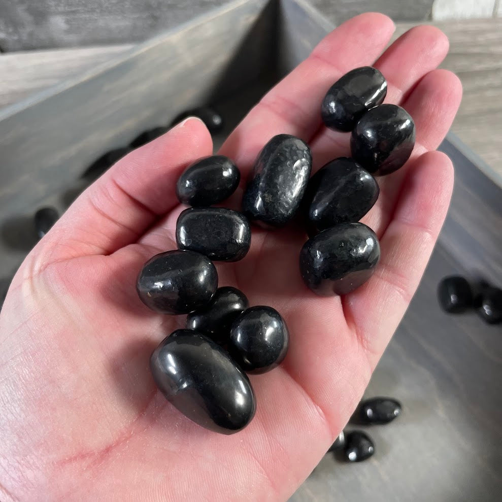 shungite tumbled stones bulk black crystals