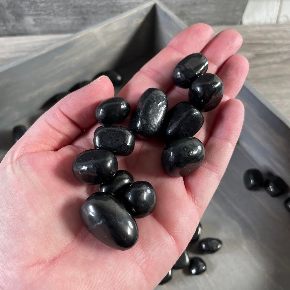 polished shungite stones assortment bulk