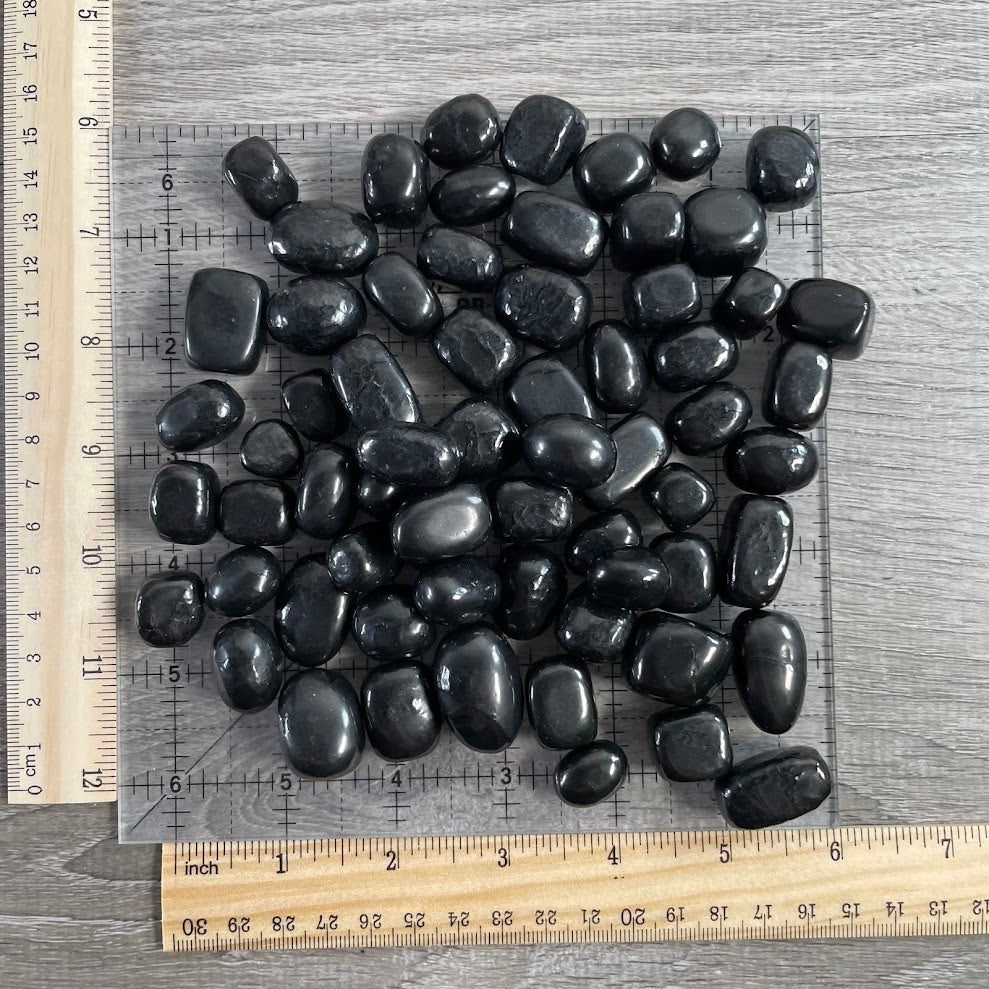 Shungite Tumbled Stones Bulk by the Pound – Natural EMF Protection Healing Crystals