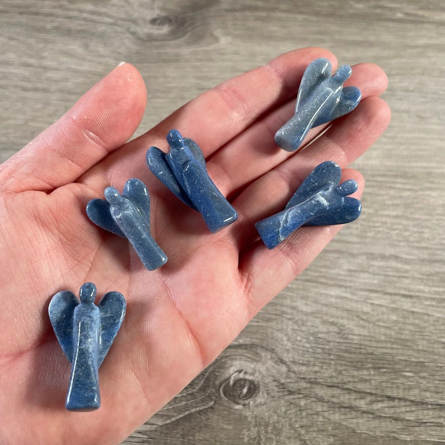 blue quartz bulk crystal angels gift shop display