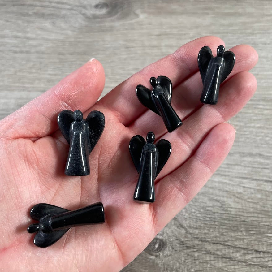 obsidian small crystal angels wholesale