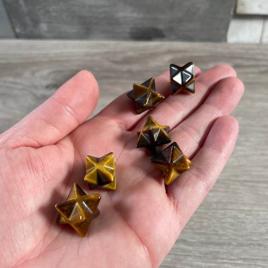 tiger eye small carved merkaba bulk 