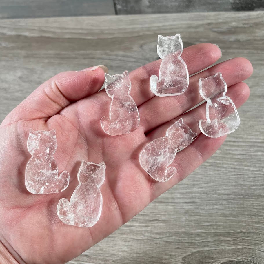 Flat cat small gemstone figurine wholesale