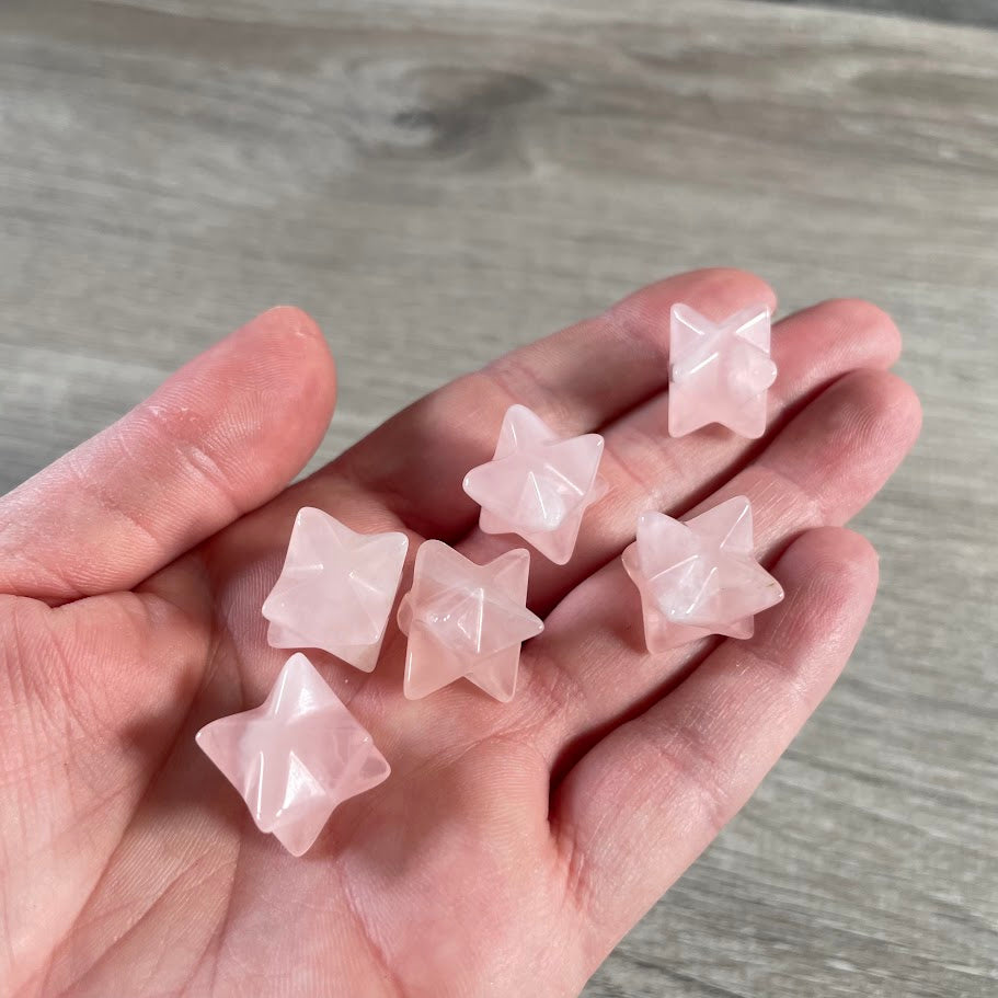 rose quartz carved merkabas wholesale