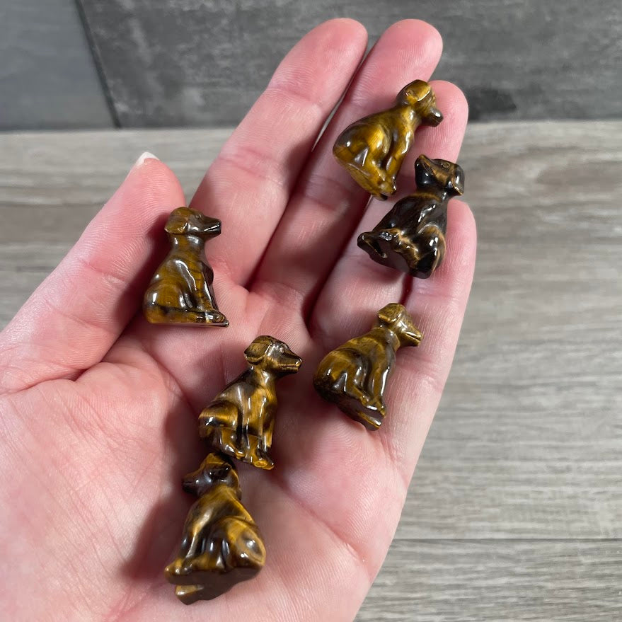 Tiger Eye wholesale crystal dog figurines for gift stores