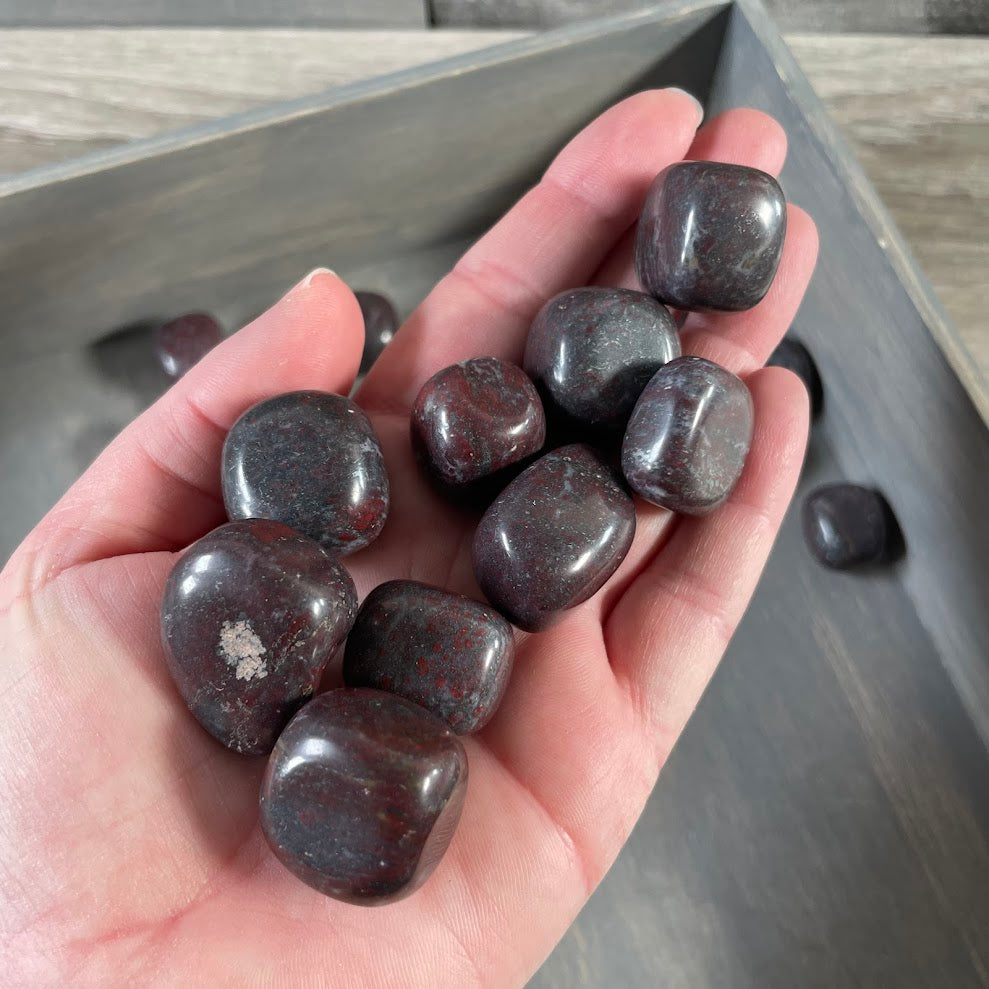 Tumbled Hematite with Red Jasper  – Grounding Protection Bulk Wholesale Crystals