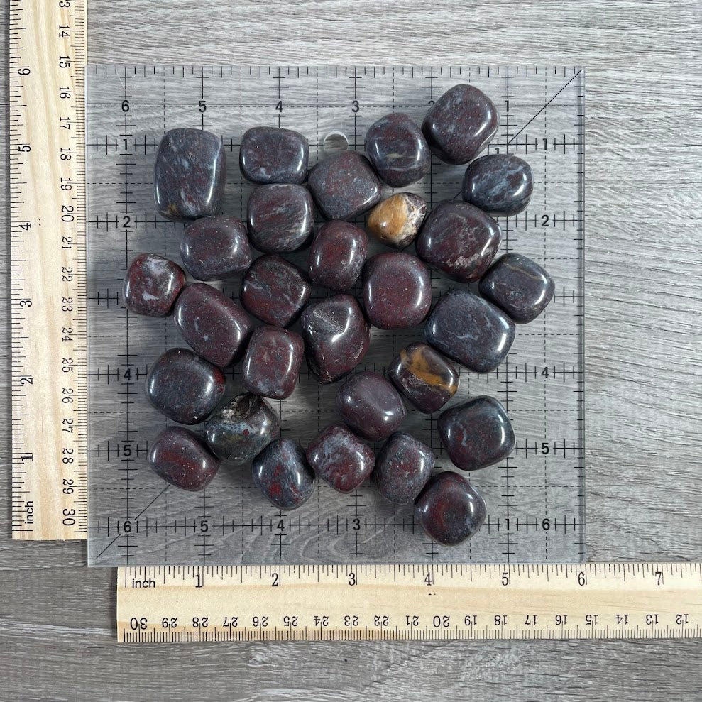 Tumbled Hematite with Red Jasper  – Grounding Protection Bulk Wholesale Crystals