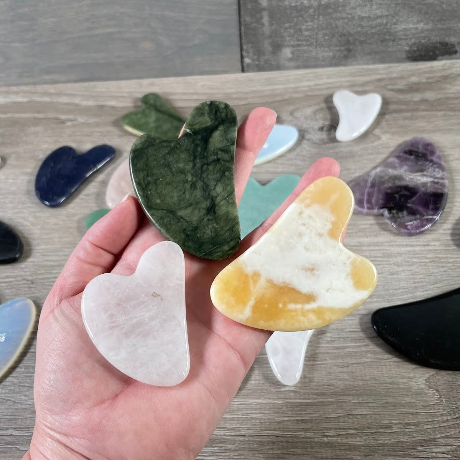 Wholesale Crystal Gua Sha Facial Massager Polished Skincare Tool