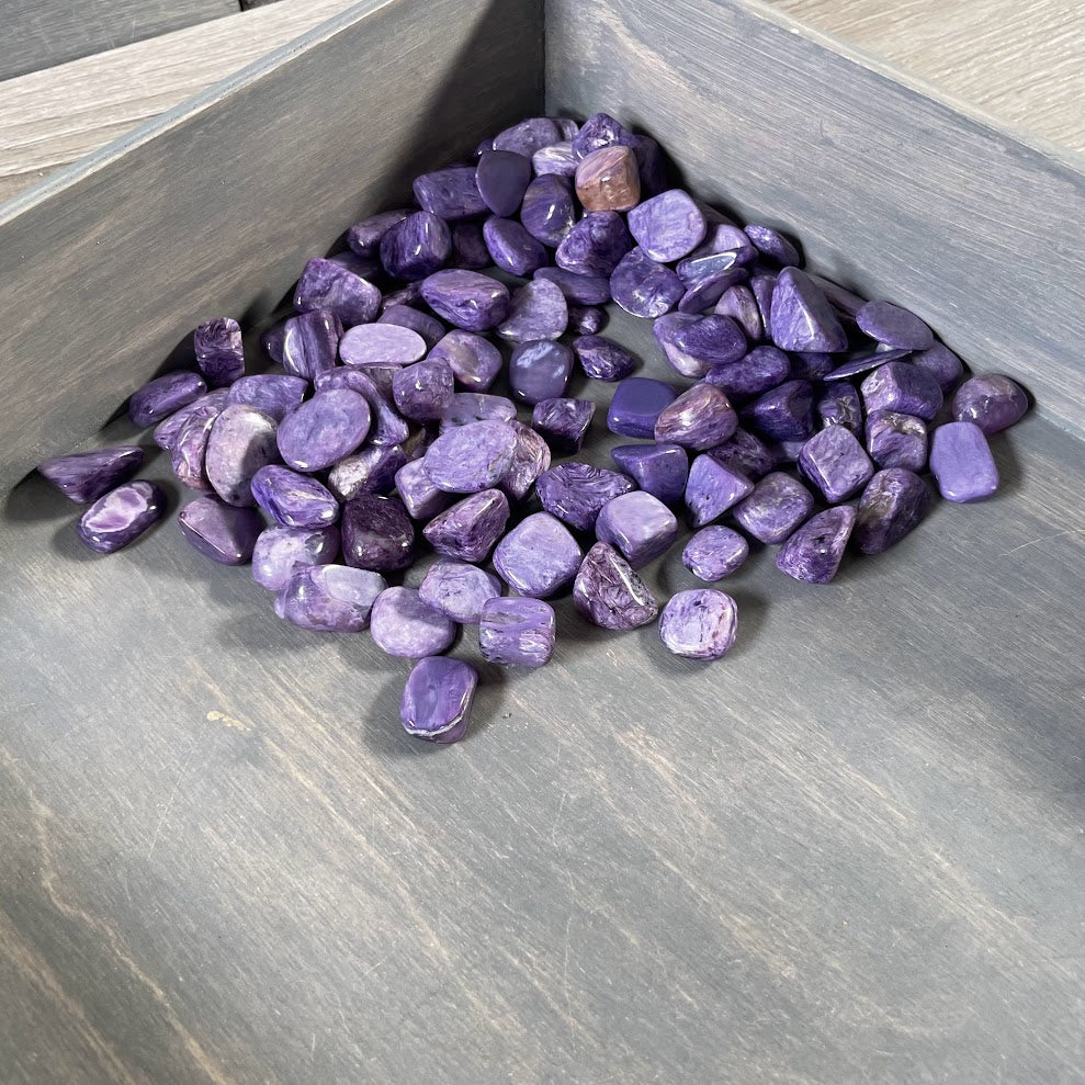 Charoite Tumbled Stones Small Size – 1 LB Bulk Lot Natural Healing Crystals Wholesale