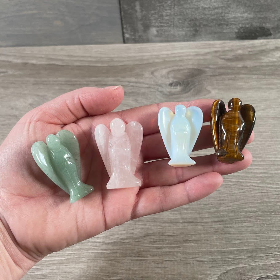 Assorted Carved gemstone angel figurine wholesale bulk crystals