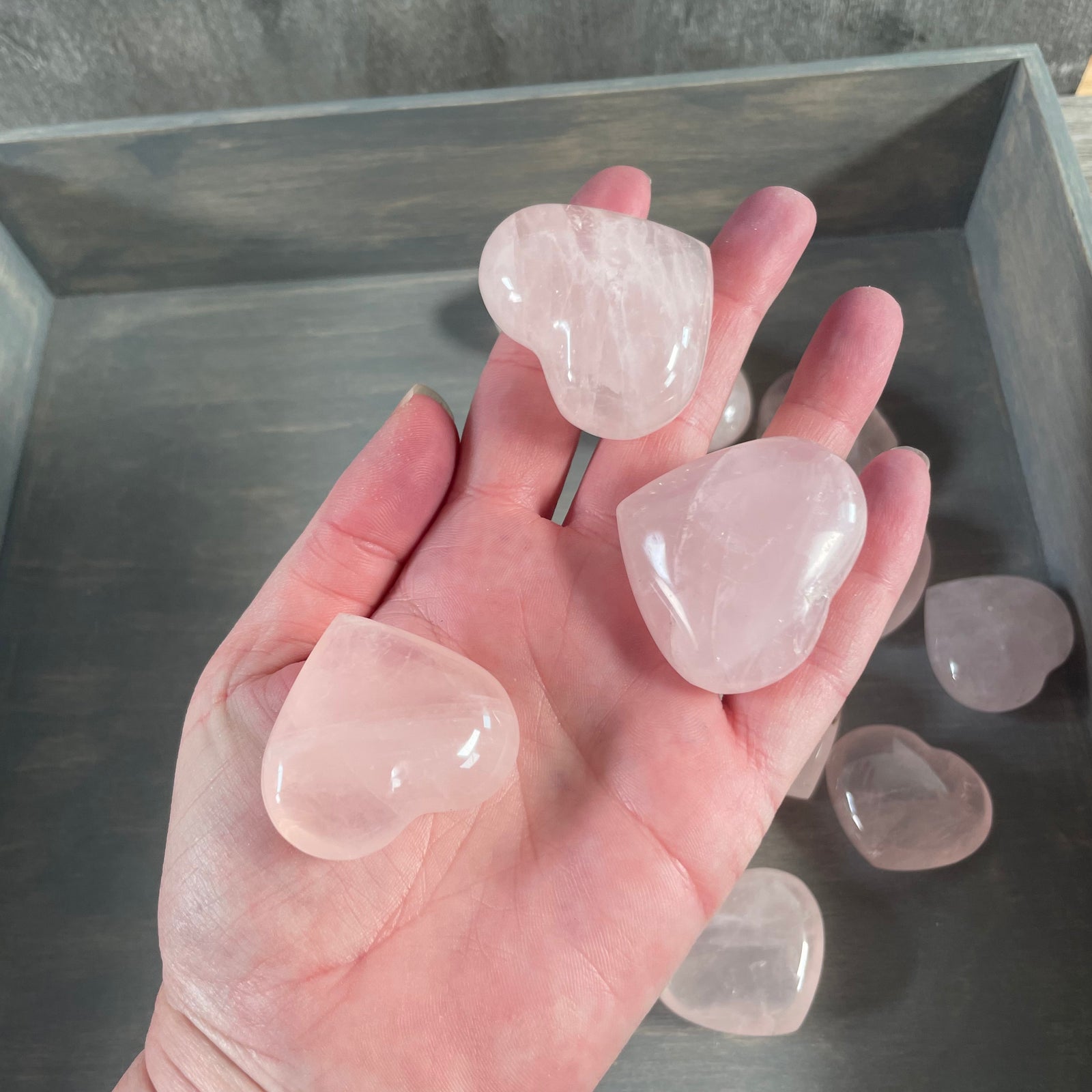 Bulk Rose Quartz Crystal Hearts for Resale