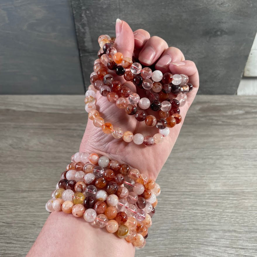 8mm Round Gemstone Beaded Bracelets – Assorted Crystals Bulk