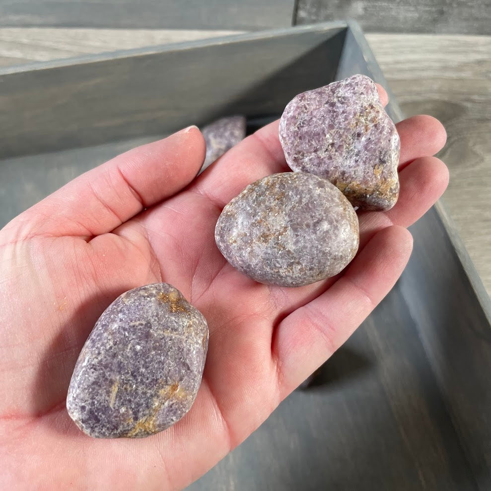 natural lepidolite tumbled gemstones for rock shops