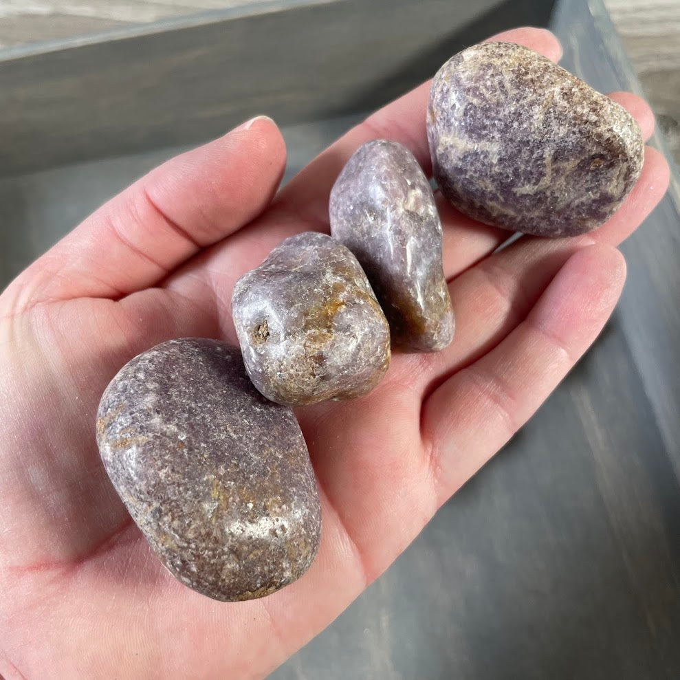 lepidolite tumbled stones bulk wholesale
