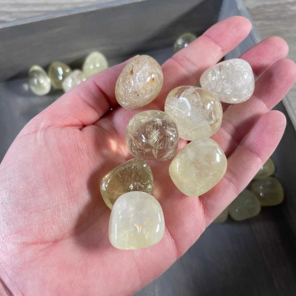 lemon citrine tumbled stones bulk 1 lb