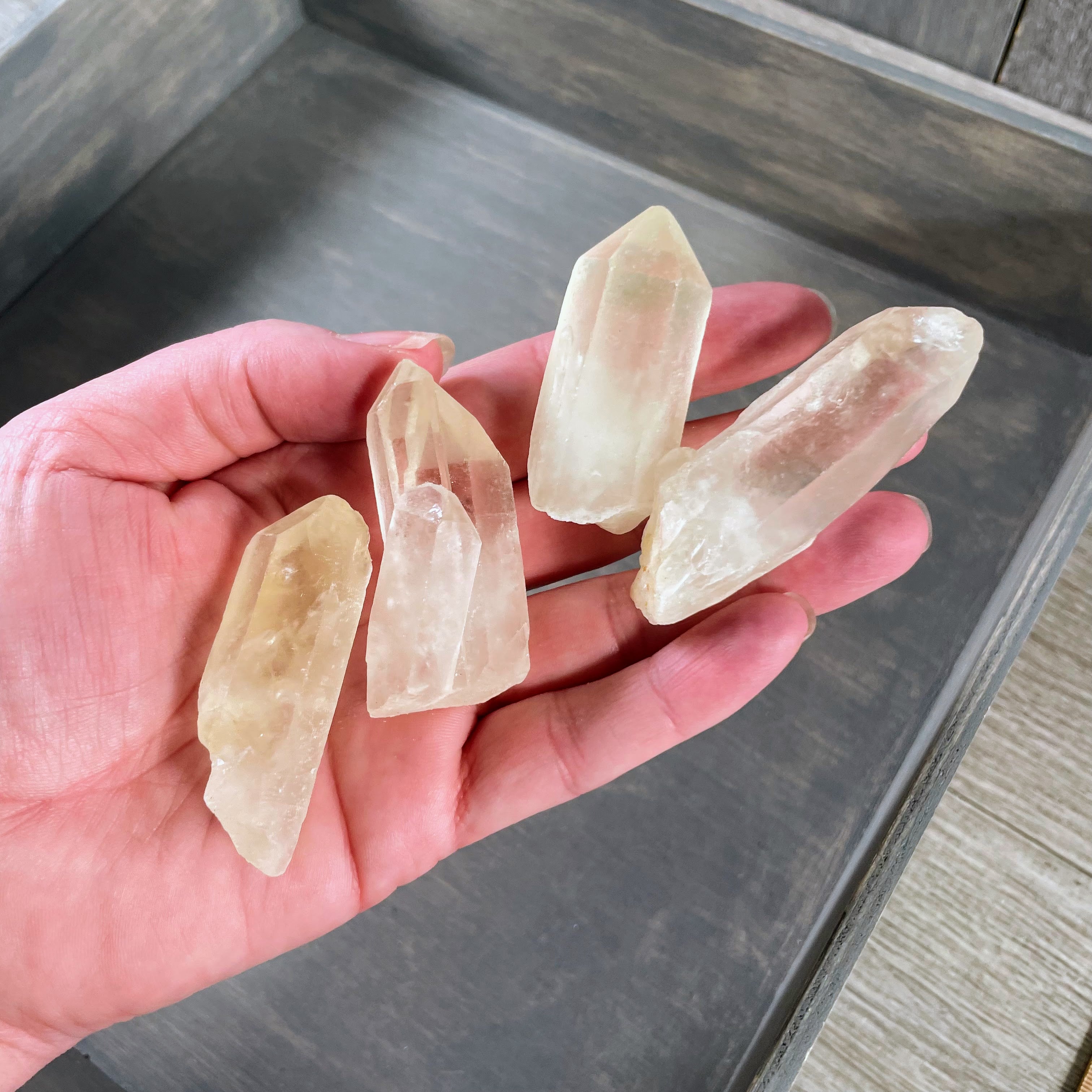 Rough natural citrine points in a 1-pound wholesale lot