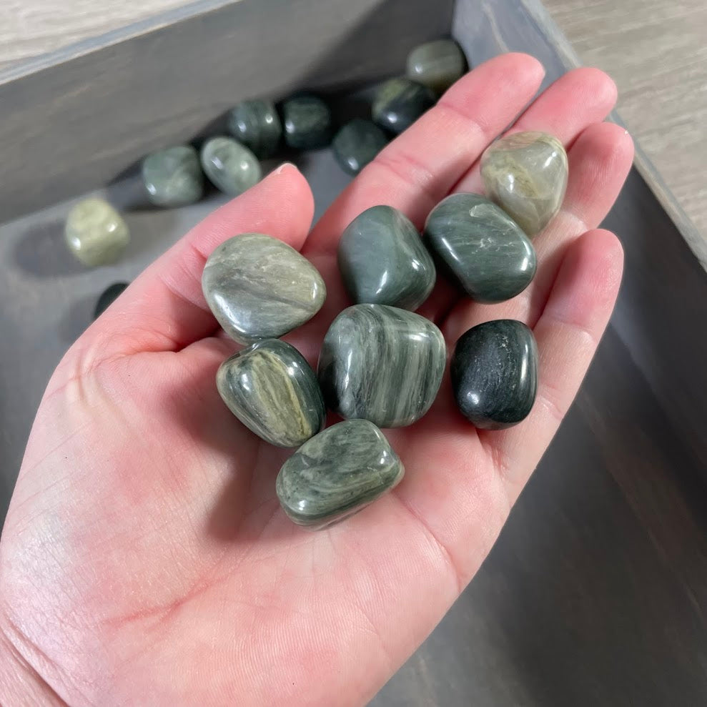 healing crystals green jasper polished stones