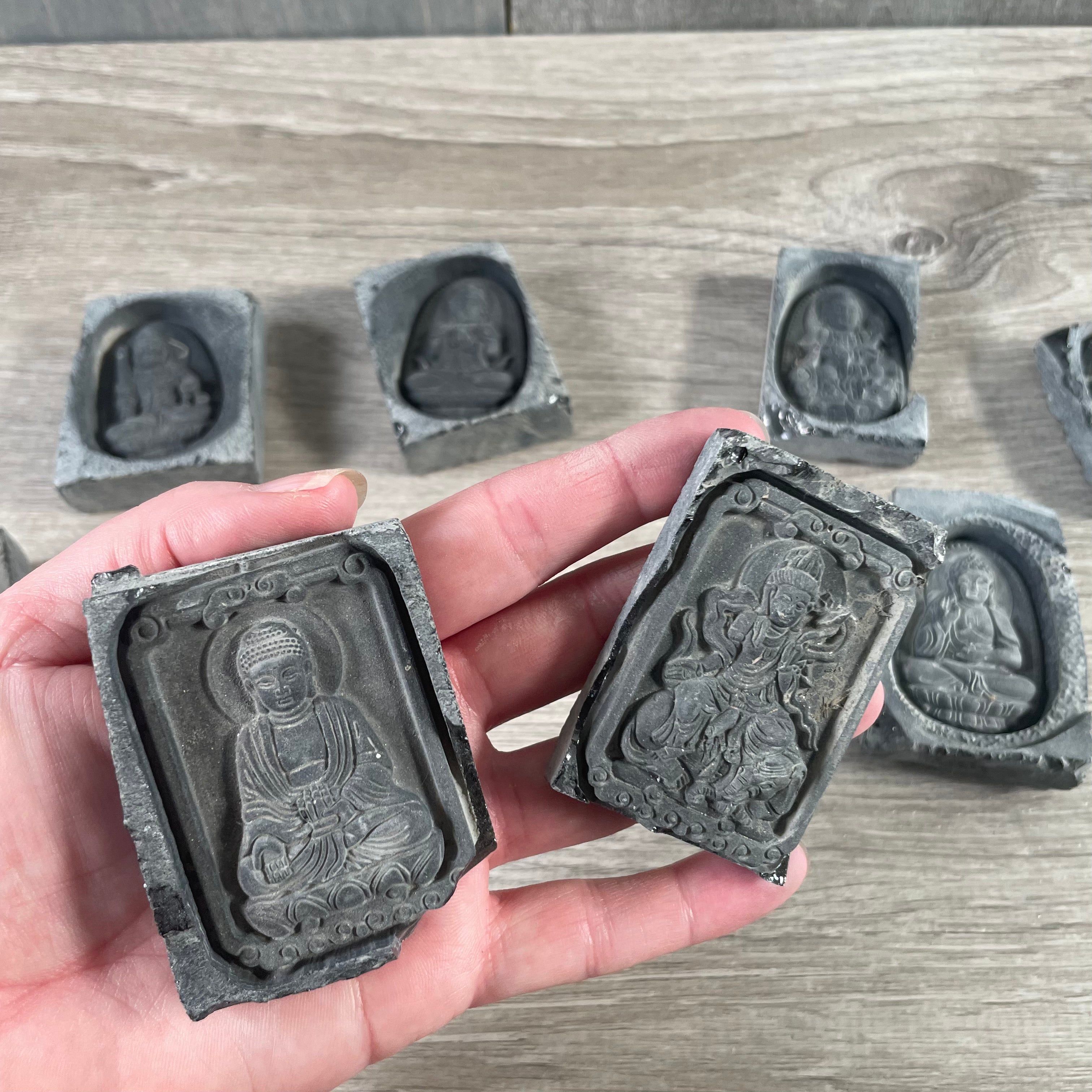 Metaphysical obsidian tile for altar and ritual use, wholesale