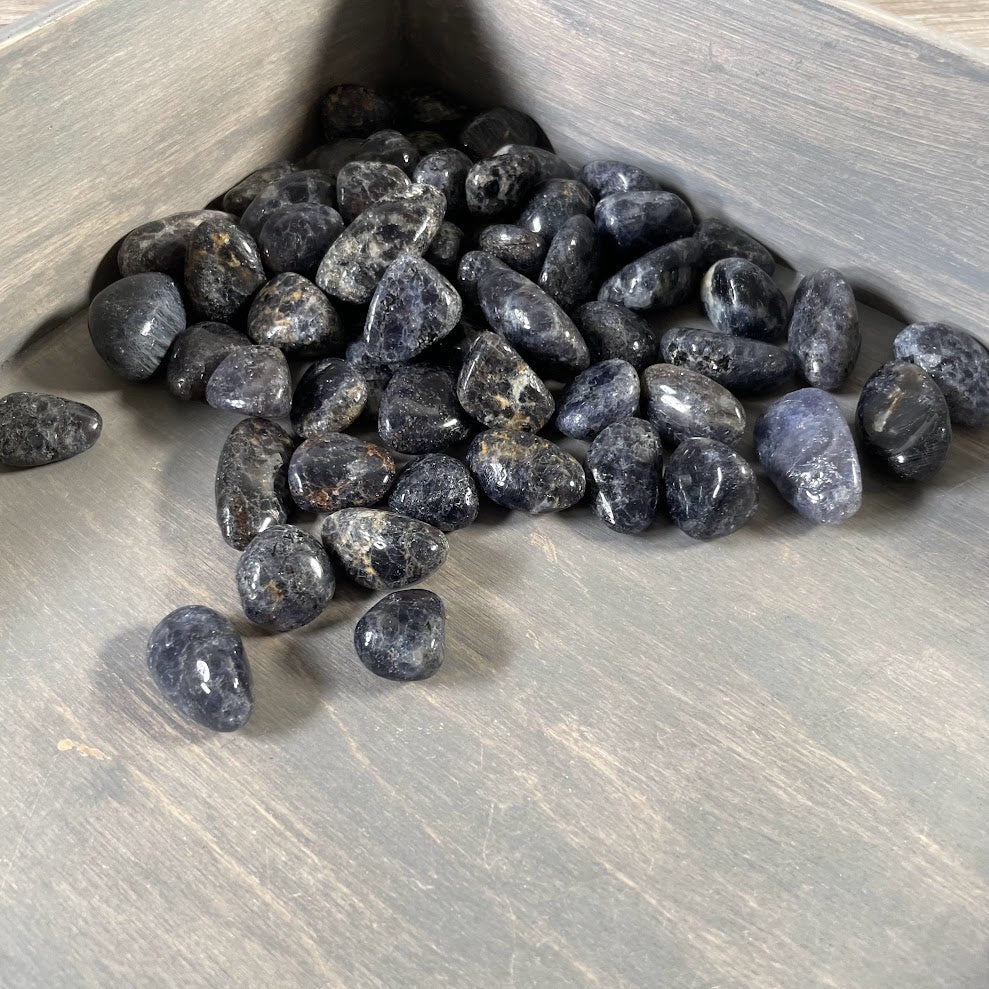 iolite tumbled stones bulk 1 lb violet blue crystals