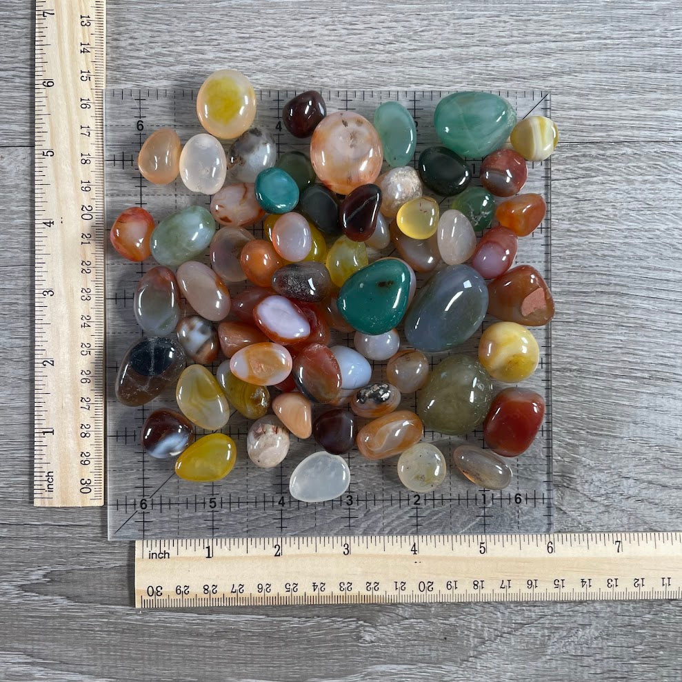 Colorful Agate Tumbled Stones Bulk 1 lb – Polished Healing Crystals Wholesale Lot