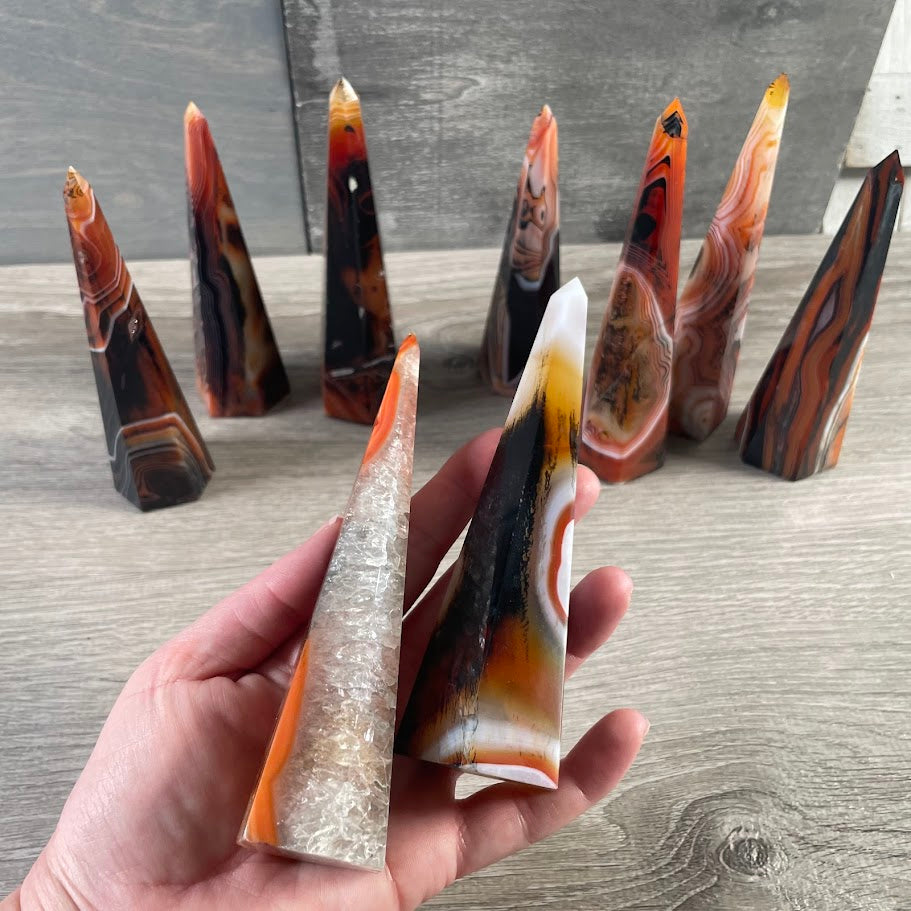 tall gemstone obelisk triangular tower wholesale